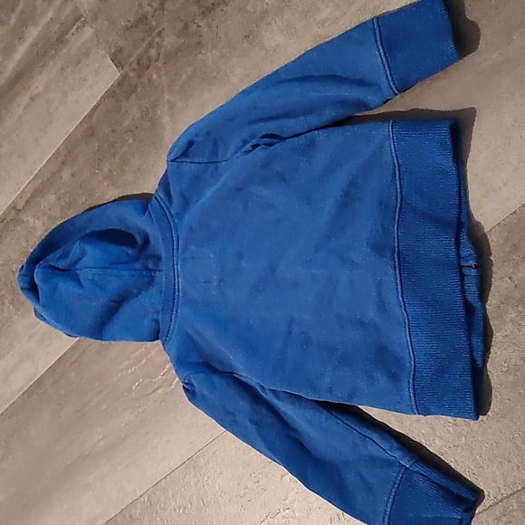 Old Navy Toddler Hoodie – Size 12-18 Months – Blue Zip-Up with Rainbow Logo & He - Picture 2 of 3
